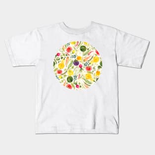 Watercolor vegetables | Eat the Rainbow Kids T-Shirt